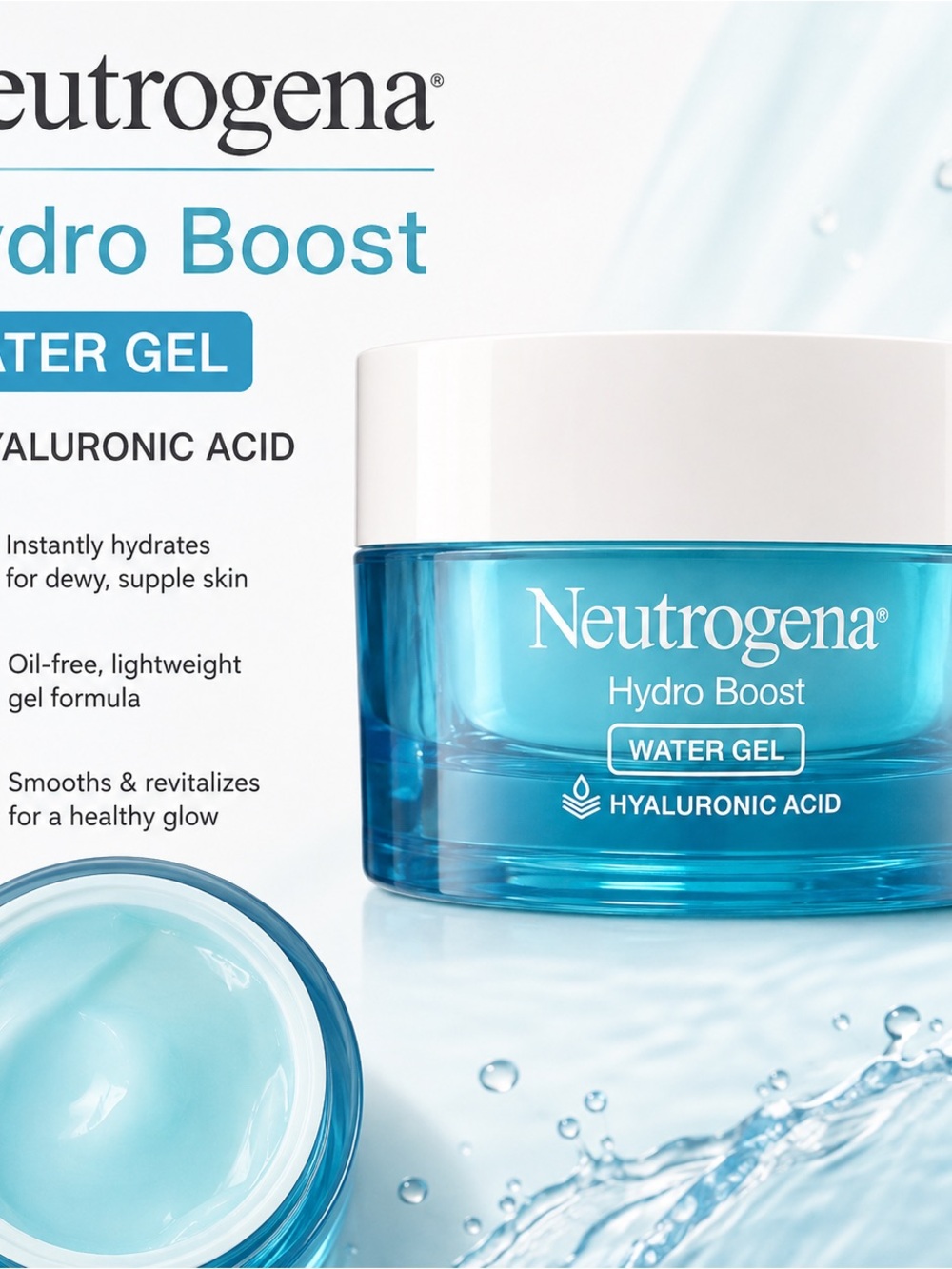 Neutrogena Hydro Boost Water Gel - Bright Blue Jar with White Lid